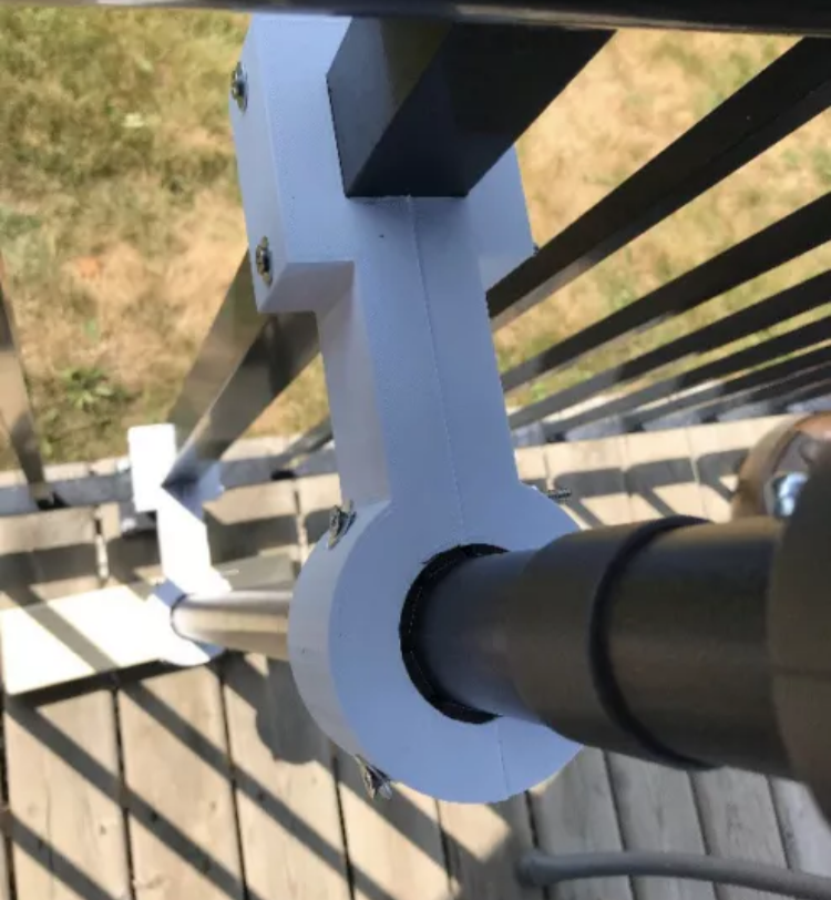 Balcony Patio Umbrella Bracket + stainless steel hardware. Removable/no damage